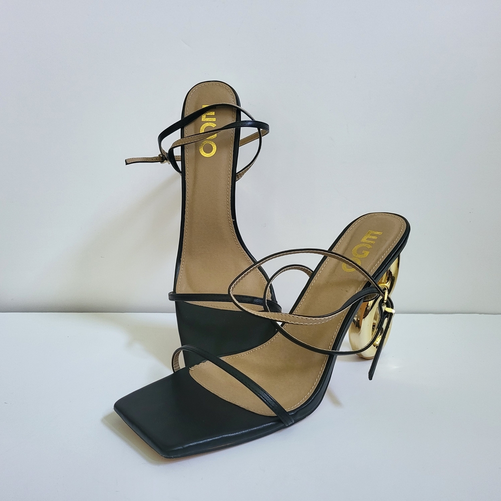EGO Black Strappy Heels - Picture 1 of 11